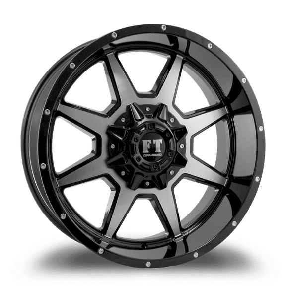 20X14 6-139.7 OFF ROAD FT-2 MACHINED FACE/BLACK-76/89.8