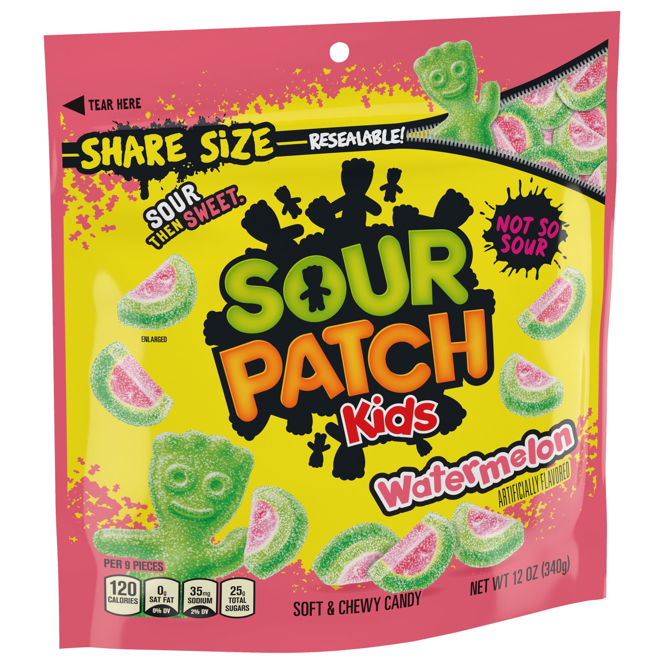 SOUR PATCH KIDS Watermelon Soft & Chewy Candy, Share Size, 12 oz (Pack of 6)