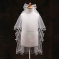 thumbnail image 3 of ROCKROK Handmade Double Layer Flower Girls Wedding Veils Cute for Rhinestone Bowknot Kids Birthday Dance Costume Photo P, 3 of 7