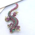 thumbnail image 5 of Hermosos broches de animales, chapados en oro rosa y platino, con cristales brillantes y alfileres de ojo de gato rosa., 5 of 5