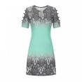 thumbnail image 3 of Jophufed Summer Spring Dresses for Women 2025 Cute Cold Shoulder Boho Tshirt Dresses Tunic Dress,Casual Short Sleeves O-Neck Ladies Hollow Out Beach Short Slim Mini Sundress, 3 of 5