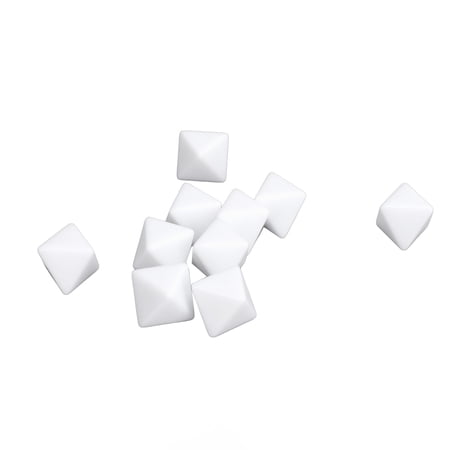 NFTIGB 30pcs 8-Sided Blank White Dice Set, Polyhedral D8 DIY Dices for Board Games and Teaching, Plastic Multifunctional