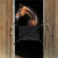 thumbnail image 4 of HardwareBreathable Mesh Protector, Portable Aisle Fence | Wind Shield Oxford Cloth Construction, Weather Durable Safety Strap System Equine Training Stable Gate (Black), 4 of 5
