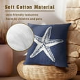 thumbnail image 5 of Beach Navy Blue Starfish Throw Pillow Cover 20x20 Inch Pack of 2 Summer Blue White Sea Star Cushion Pillow Case Square Cotton Nautical Coastal Pillowcase for Party Bed Sofa Home Car Bedroom Outdoor, 5 of 6