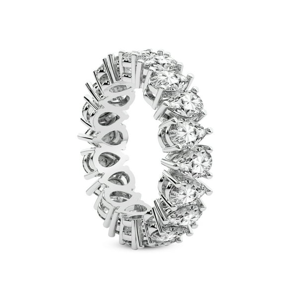 Pear Shape Lab Grown Diamond Fable Eternity Ring For Women | 3 Carat EGL Certified 14K White Gold | FG-VS Quality Friendly Diamonds Eternity Ring Size 4