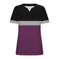 thumbnail image 5 of Rezuofi 1 Pcs Plus-Size-Tops-for-Women Summer Loose Fit Short Sleeve Casual V Neck Polo Shirts Trendy Color Block Collared Tees, 5 of 5