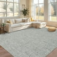 thumbnail image 2 of FairOnly 8'x10'Machine Washable Area Rug Modern Checkered Non Slip Stain Resistant Rugs for Bedroom Kitchen,Light Grey, 2 of 7