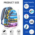 thumbnail image 6 of Hawaii Tropical Wind Palm Leaves Print Backpack for Students: Durable Lightweight Laptop Daypack with Padded Sleeve, Large Capacity Bookbag for High School College Campus Commute, Perfect Gift, 6 of 6