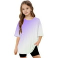 thumbnail image 5 of Annhoo Loose Tops for Girls Summer Crew Neck Short Sleeve Blouses Casual Comfy Soft Basic Shirts 5-15 Years, 5 of 8