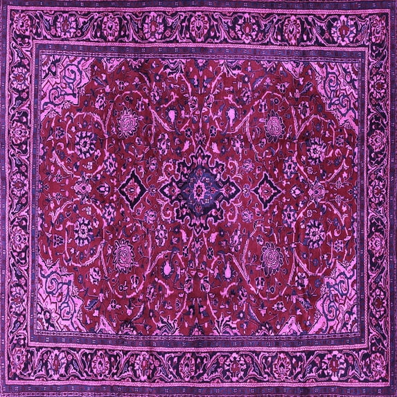 Ahgly Company Indoor Square Persian Purple Traditional Area Rugs, 7' Square