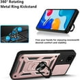 thumbnail image 5 of Case for Xiaomi Redmi Note 11 4G (Not 5G) with Slide Camera Cover, Heavy Duty Military Grade Protection Phone Case with Ring Stand for Xiaomi Redmi Note 11 4G/Redmi Note 11S SJ Rose Gold, 5 of 14