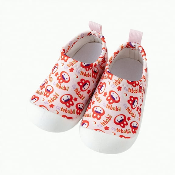 Dmsael Infant Shoes Baby Shoes Boys Girls First Walking Shoes Non-Slip Infant Sneakers Lightweight Slip-on Crib Sneakers for First Walkers Pink,9