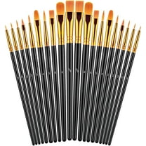 Paint Brushes Set, 20 Pcs Paint Brushes for Acrylic Painting, Oil Watercolor Acrylic Paint Brush, Artist Paintbrushes for Face Rock Canvas, Kids Adult Drawing Arts Crafts Supplies, Pure Black
