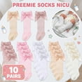 thumbnail image 4 of Lsupdaol 10 Pairs Long Preemie Socks Premature Newborn Baby Knee Cotton Socks for Girls Boys Infant Toddler, 4 of 6