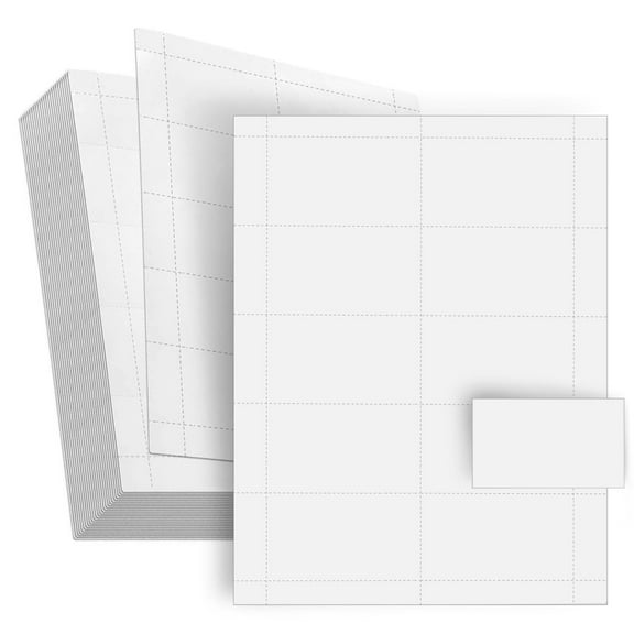 100 Pack Blank Business Card Paper for Printer, Inkjet and Laser Printable Sheets, 1000 Cards, Multi Purpose Office Supplies, 3.5 x 2 In, White