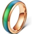 thumbnail image 1 of Anillo de humor que cambia de color sensible a la temperatura de acero inoxidable de 4 mm, 1 of 2