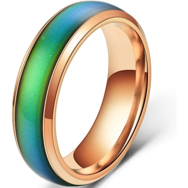 Anillo de humor que cambia de color sensible a la temperatura de acero inoxidable de 4 mm