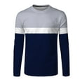 thumbnail image 4 of XFLWAM Mens Crew Neck Long Sleeve T Shirt Color Block Tees Shirt Casual Stretch Workout Casual Blous, 4 of 4
