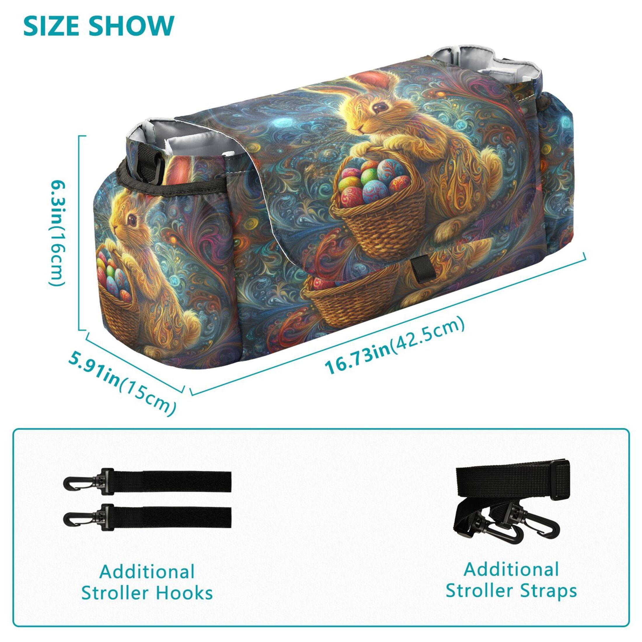 DIXRUYEE Stroller Organizer Bunny with Eggs Printed