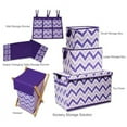 thumbnail image 2 of Bacati - MixNMatch Purple Zigzag Cotton Percale Fabric covered Storage, Large Box, 14 x 14 x 10 inches, 2 of 2