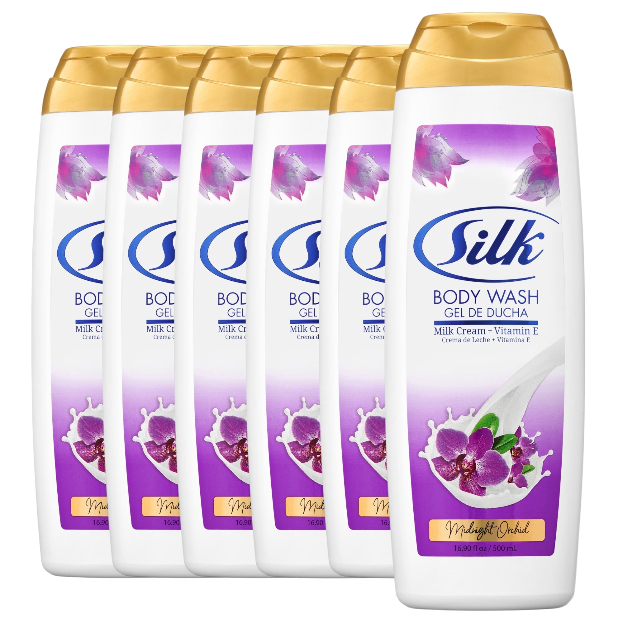 Silk Midnight Orchid Organic Body Wash Women and Men, Moisturizing Shower Gel for All Skin Types 16.9 fl oz
