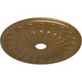 thumbnail image 3 of Ekena Millwork 26 3/4"OD x 3 5/8"ID x 1 3/8"P Elsinore Ceiling Medallion (Fits Canopies up to 3 5/8"), Hand-Painted Pale Gold, 3 of 6
