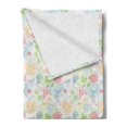 thumbnail image 2 of Birds Soft Flannel Fleece Throw Blanket, Soft Pastel Colored Damask Stencil Technique Pattern of Spring Flowers and Birds, Cozy Plush for Indoor and Outdoor Use, 50" x 70", Multicolor, by Ambesonne, 2 of 5