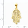 thumbnail image 3 of Charms Collection 14k Diamond-cut Filigree Chamseh Pendant, 3 of 3