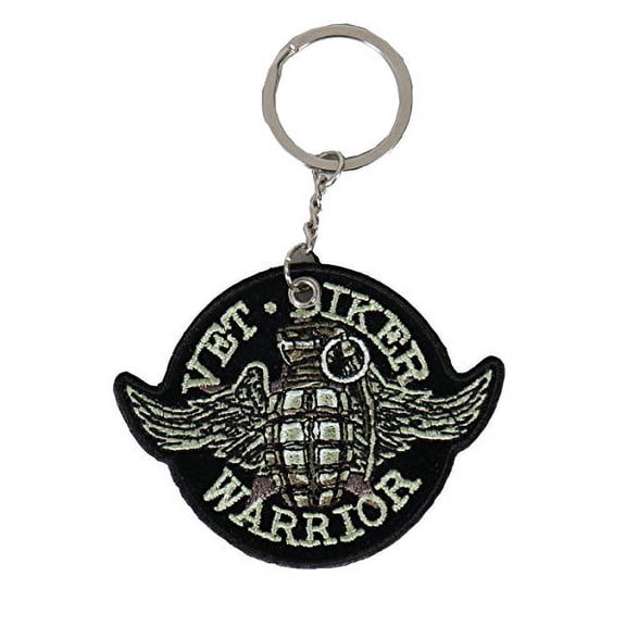 Hot Leathers Double Sided Key Chains, GRENADE - High Quality Embroidered PATCH KEYCHAIN - 3" x 2"