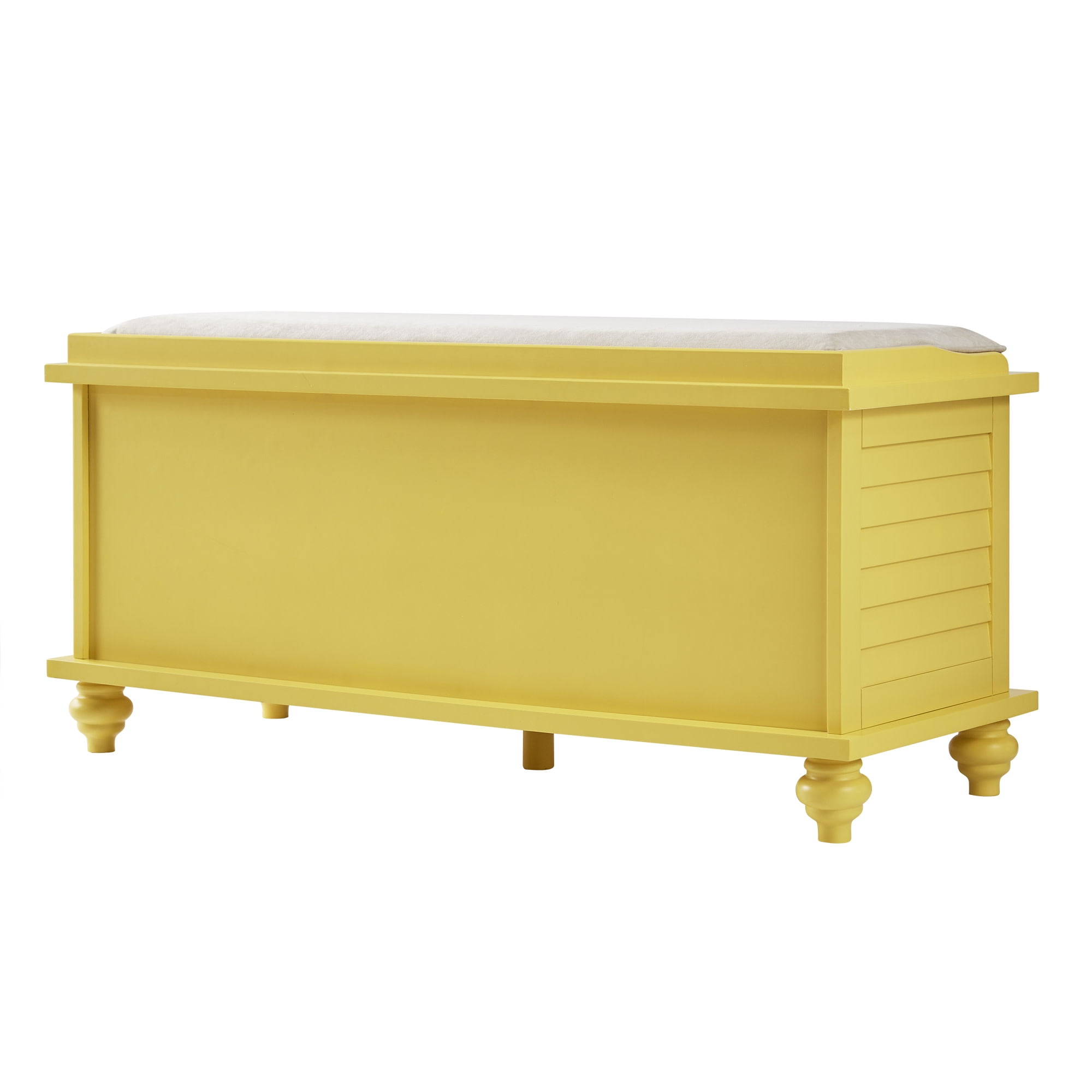 Weston Home Georgia Entryway Storage Bench with Cushion, Banana Yellow