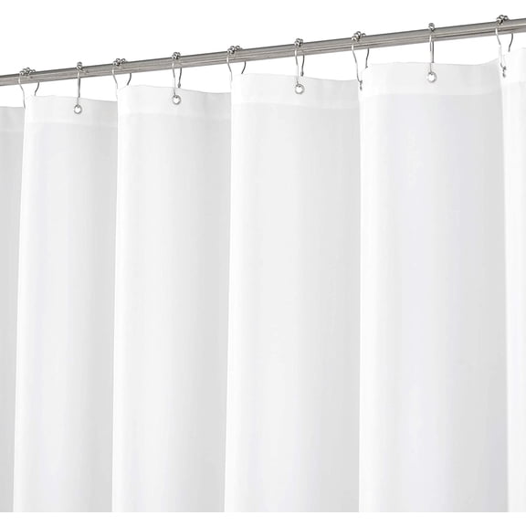 N&Y HOME 108 inch Extra Long Shower Curtain or Liner Fabric, White, 72x108