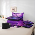 thumbnail image 6 of Manfei Wild Wolf Family 7 Pieces Full Size Bedding Sets,Purple Floral Full Size Bed in a Bag,Black Reversible, 6 of 7