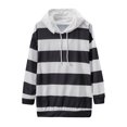 thumbnail image 4 of Black Sweatshirt for Women's Autumn and Winter New Fashionable Casual Striped Color Blocking Hoodie Women Fall Clothes, 4 of 4