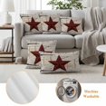thumbnail image 6 of Texas Star Vintage Outdoor Waterproof Pillow Covers, Red Retro Berry Wooden Decorative Square Throw Pillowcase Sofa Cushion Sham for Patio/Couch/Chair, 16"x16" 2 Pack, 6 of 8