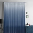 thumbnail image 5 of Navy Blue Ombre Semi Sheer Curtains Drapes for Living Room,Bedroom,French Doors Window 72 Inches Long,Modern Abstract Art Gradient Aesthetics Rod Pocket Chiffon Curtain Drapery Voile Draperies Panel, 5 of 6