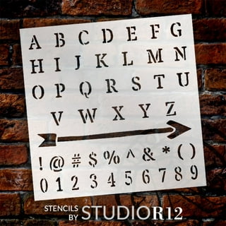 Rough Western Lettering Stencil by StudioR12, Reusable Full Alphabet Stencils  for Journaling, Craft Template