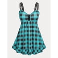 thumbnail image 1 of Tank Top Sin Espalda a Cuadros Tamaño Plus Rosegal  Camisetas sin mangas de talla grande, 1 of 5