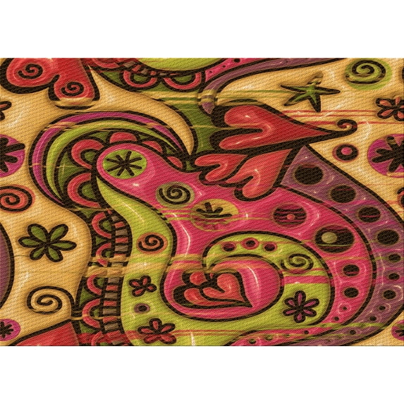 Ahgly Company Machine Washable Indoor Rectangle Transitional Saffron Red Area Rugs, 6' x 9'