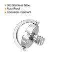thumbnail image 4 of Unique Bargains 1/4-20 Thread 11mm Length D Ring Stainless Steel Camera Fixing Screw for Quick Release Plate, Silver, 2 Pack, 4 of 5