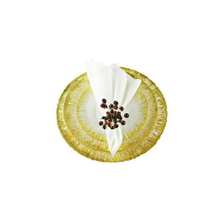 

Classic Touch CC306G 13 in. Chargers with Flashy Gold Design - Set of 4
