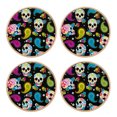thumbnail image 1 of WIRESTER Heavy Duty 4pcs Set Round Cabinet Drawer Knobs Decorative Wall Hanging Hooks for Home Bathroom Bedroom Kitchen, 1.26 inch Diameter Round Cabinet Knob - Colorful Sugar Skulls, 1 of 7
