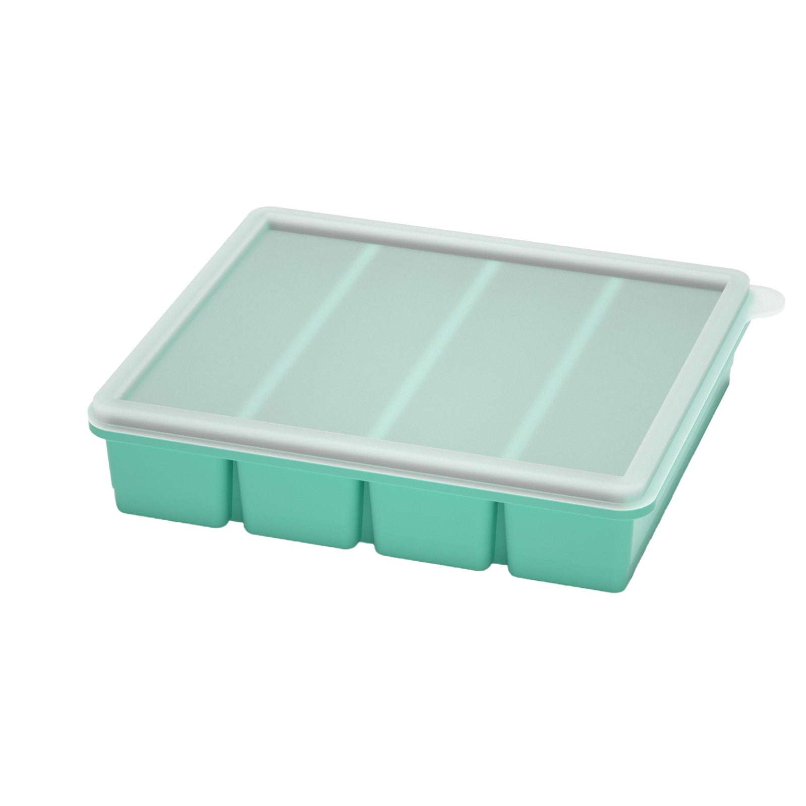 Yannianjz 5Pcs Large Ice Cubes Silicone Molds, Food Grade BPA-Free Ice Tray, Ice Making Box with Lid for Refrigerator, Freezer, Household