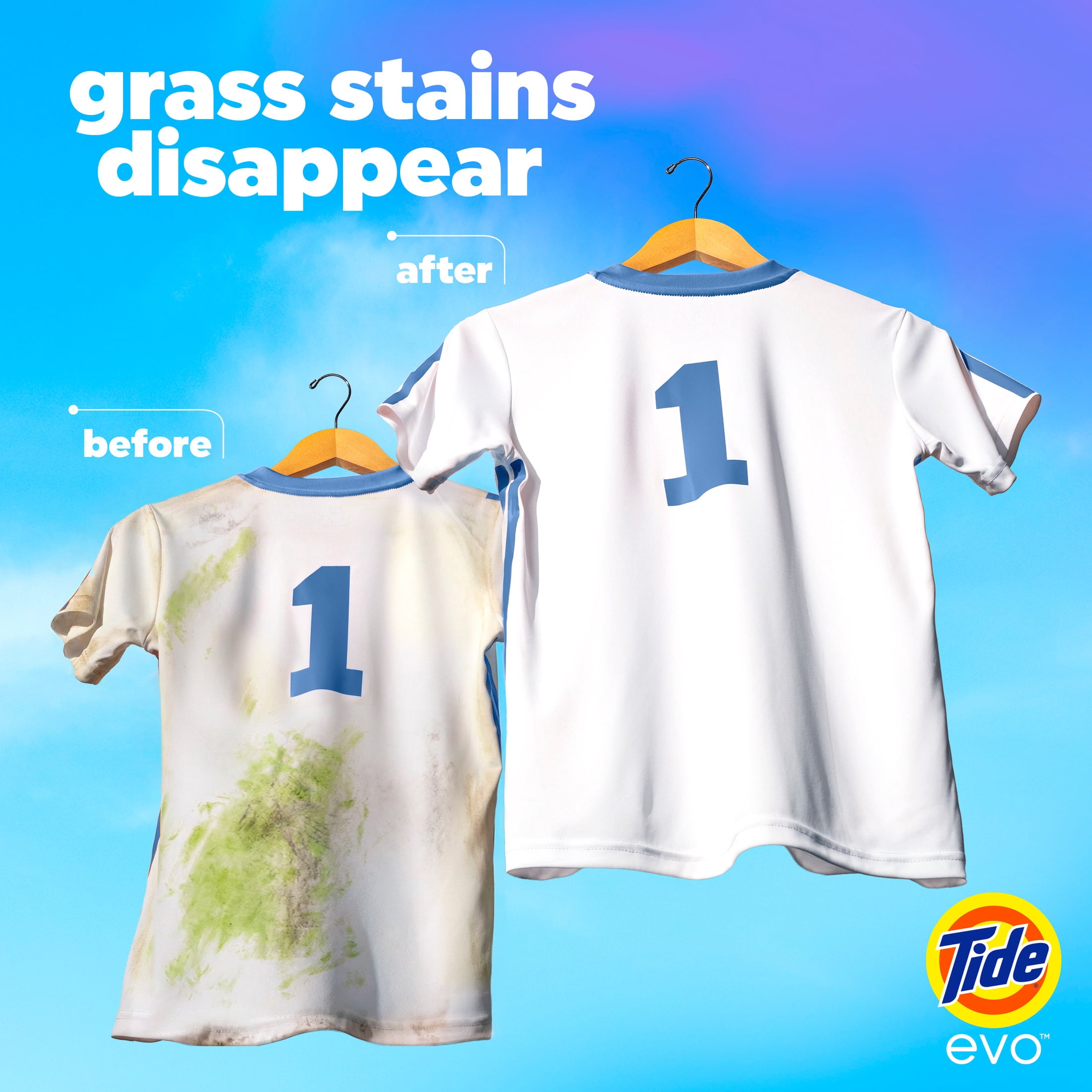 Tide Evo Free & Gentle Laundry Detergent Tiles, Works on 100% of Common Stains, Unscented, 22 Count
