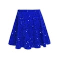 thumbnail image 4 of Doomiva Kids Girls Sparkly Sequin Skirt Elastic Waist Ruffle A-Line Velvet Glitter Christmas Party Skirt Dancewear Blue 14, 4 of 5