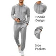 thumbnail image 4 of Coshow Men's 2 Piece Hoodie Sportswear Long Sleeve Casual Set Jogger Sports Set, 4 of 5