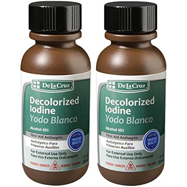 De La Cruz Decolorized Iodine First Aid Antiseptic 1 fl Oz (30 mL), 2