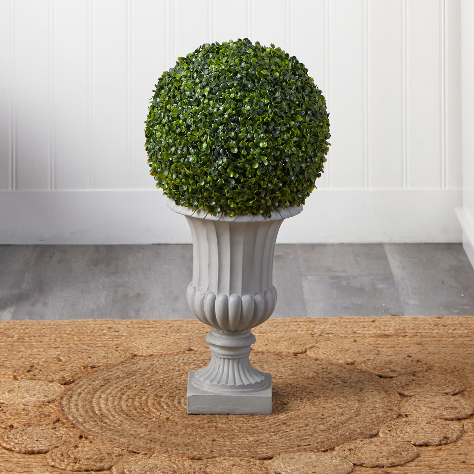 Nearly Natural 2.5 ft. Boxwood Topiary with Urn (Indoor/Outdoor)