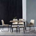 thumbnail image 2 of Anchorhome 47"(W) Modern Wooden Dining Table Set for 4/6, with 4 Armless Dining Chairs Plus 2 Sturdy Stools Faux Leather Metal Frame, Dining Room Kitchen Apartment, 2 of 7