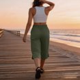thumbnail image 6 of Women's Capri Pants Wide Leg Plus Size UPF50+ Lightweight Quick Dry Pants Casual Loose Hiking Walking Capris, 3XL, 6 of 6