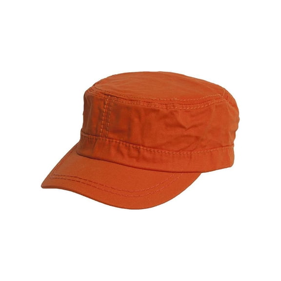 Women's Washed Military Cadet Style Cap - Orange
